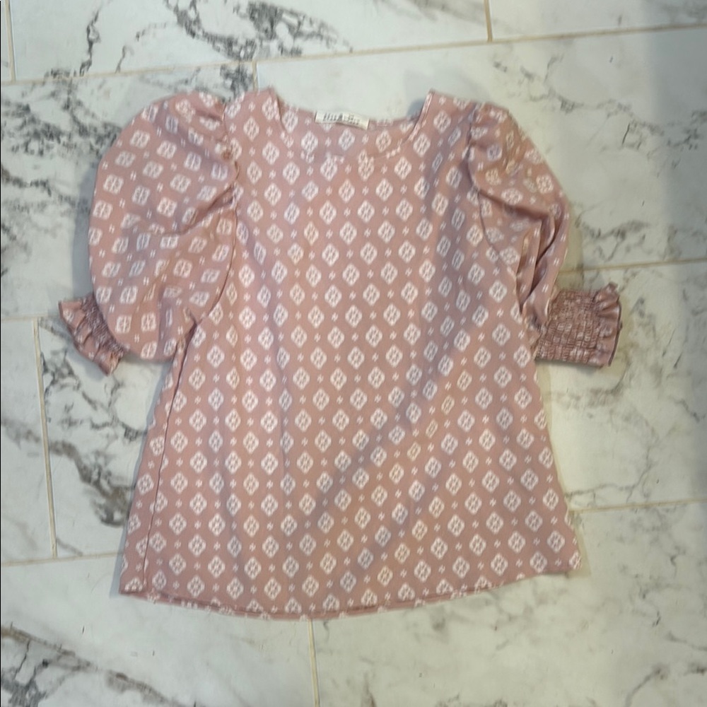 Vine & Love Blush Dress with White Geometric Design